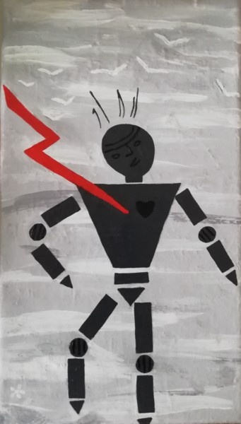Peinture intitulée "Garçon robot" par Angele Sunnys, Œuvre d'art originale, Acrylique