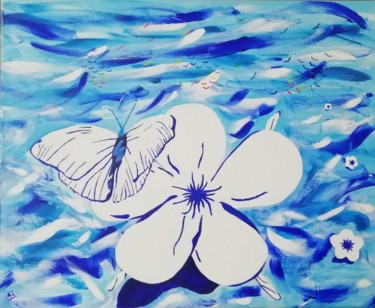 Peinture intitulée "Le Papillion" par Angele Sunnys, Œuvre d'art originale, Acrylique