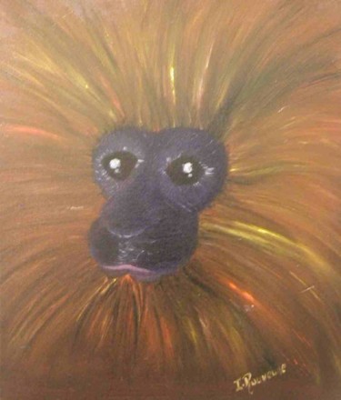 Peinture intitulée "singe lion" par Isabelle Rouveure, Œuvre d'art originale