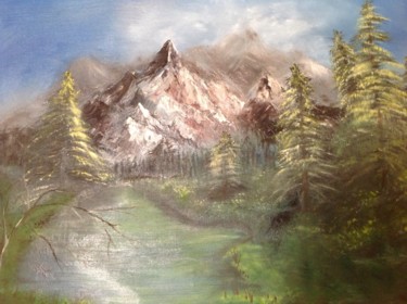 Peinture intitulée "Belle montagne" par Chantou 1954, Œuvre d'art originale