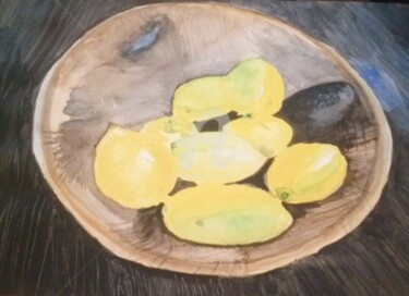 Painting titled "Fruits" by Rovinci, Original Artwork, Watercolor