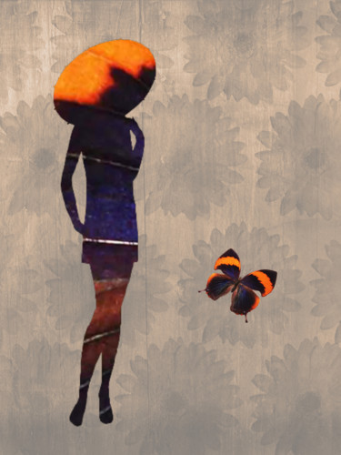 Цифровое искусство под названием "With Hat" - Roxana Ferllini, Подлинное произведение искусства, Трафарет