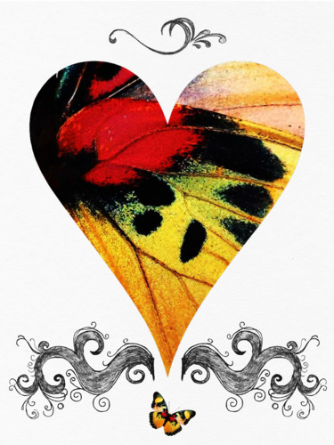 Digitale Kunst mit dem Titel "Hearts" von Roxana Ferllini, Original-Kunstwerk, Schablone