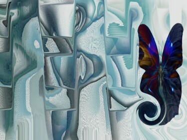 Digitale Kunst mit dem Titel "Blue" von Roxana Ferllini, Original-Kunstwerk, Digitale Malerei