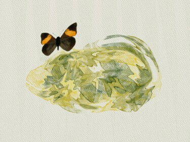 数字艺术 标题为“Butterfly And Toad” 由Roxana Ferllini, 原创艺术品, 数字油画