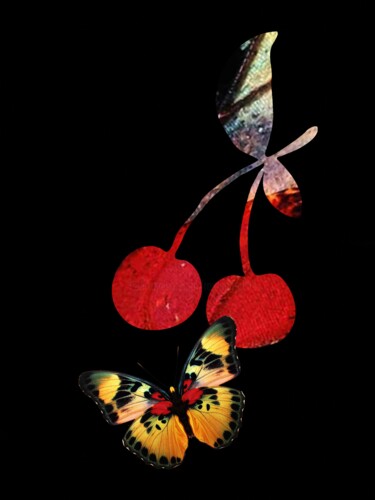 「Cherries」というタイトルのデジタルアーツ Roxana Ferlliniによって, オリジナルのアートワーク, ステンシル