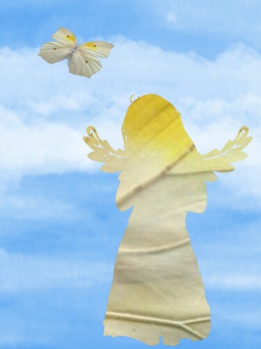 Digital Arts titled "Angel" by Roxana Ferllini, Original Artwork, Stencil