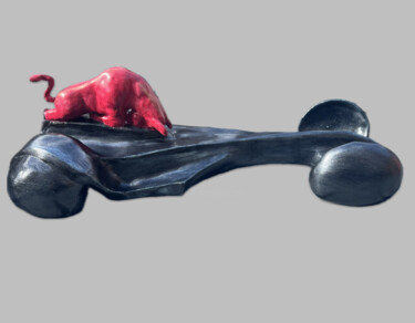 Γλυπτική με τίτλο "Formulabull" από Roxane Chaplet, Αυθεντικά έργα τέχνης, Πηλός