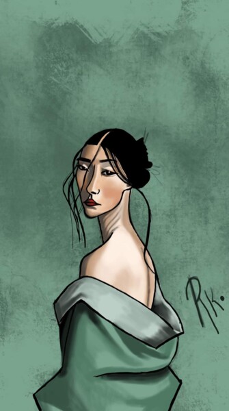 Arte digital titulada "Geisha" por Roxane Kurita, Obra de arte original, Pintura Digital