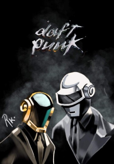 Digital Arts titled "Daft Punk" by Roxane Kurita, Original Artwork, Digital Painting