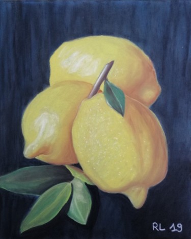 Desenho intitulada "Les citrons" por Roxane Le Tétour, Obras de arte originais, Pastel