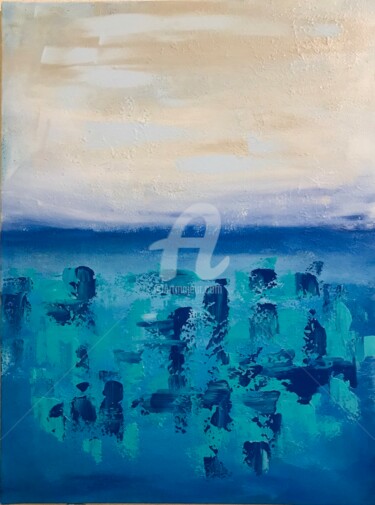 Peinture intitulée "Post Blue" par Roxani Rohner, Œuvre d'art originale, Acrylique