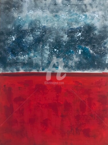 Ζωγραφική με τίτλο "Post Red" από Roxani Rohner, Αυθεντικά έργα τέχνης, Ακρυλικό