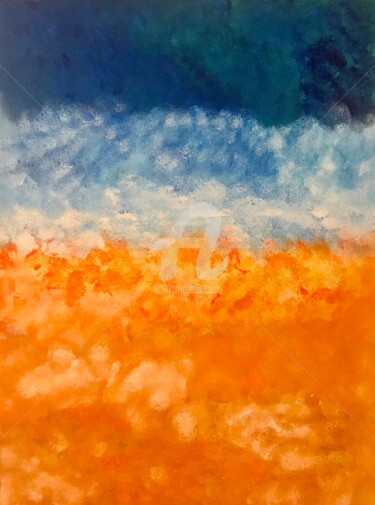Ζωγραφική με τίτλο "Twilight cloud" από Roxani Rohner, Αυθεντικά έργα τέχνης, Ακρυλικό