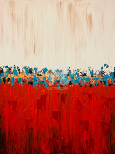 Ζωγραφική με τίτλο "Vino Lagoon" από Roxani Rohner, Αυθεντικά έργα τέχνης, Ακρυλικό