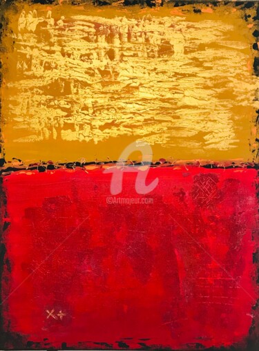 Картина под названием "X+(Abstract)" - Roxani Rohner, Подлинное произведение искусства, Акрил