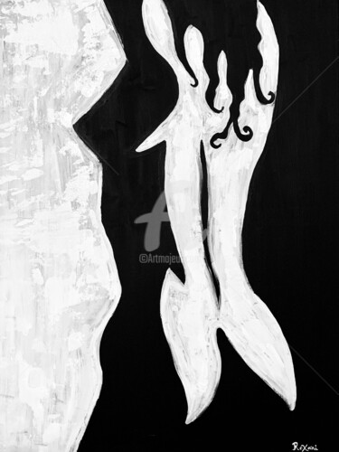 Ζωγραφική με τίτλο "Body and Soul" από Roxani Rohner, Αυθεντικά έργα τέχνης, Ακρυλικό