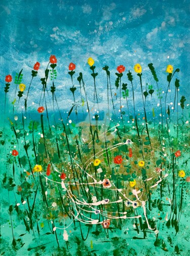 Ζωγραφική με τίτλο "Primavera" από Roxani Rohner, Αυθεντικά έργα τέχνης, Ακρυλικό