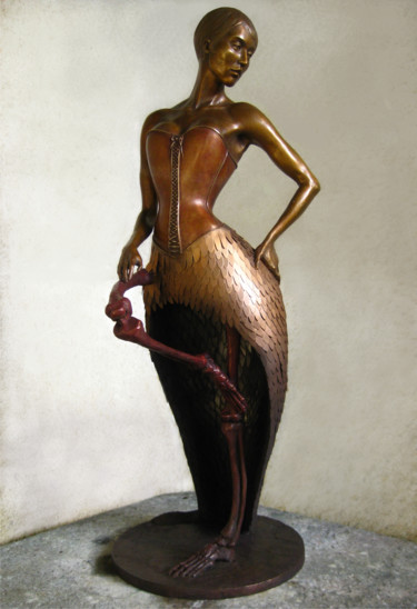 Γλυπτική με τίτλο "Brigitta" από Rossella Scapini, Αυθεντικά έργα τέχνης, Μπρούντζος