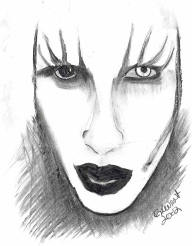 Drawing titled "Marilyn Manson" by Roxxxy Dope, Original Artwork