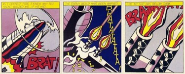 Prenten & gravures getiteld "RARE Dynamic 3 PRIN…" door Roy Lichtenstein, Origineel Kunstwerk, Lithografie