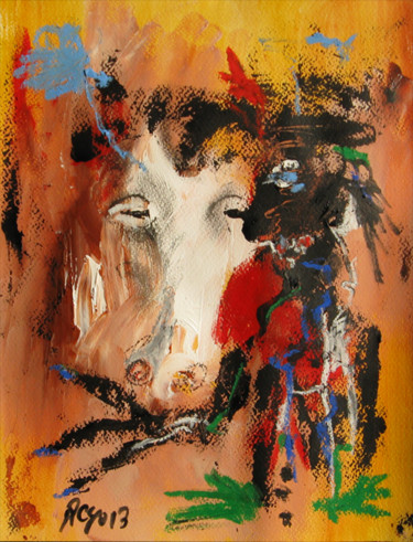 Картина под названием "Animals" - Jean Jacques Royo, Подлинное произведение искусства, Акрил