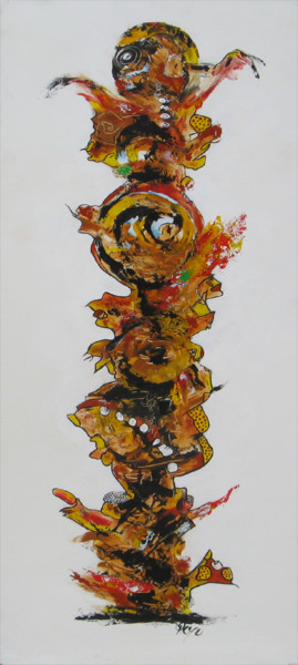 Peinture intitulée "Totem  110415" par Jean Jacques Royo, Œuvre d'art originale, Acrylique