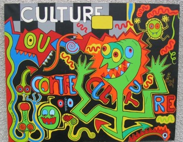 Painting titled "Culture ou contre-c…" by Jean Jacques Royo, Original Artwork, Oil