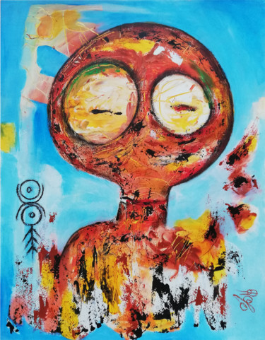 Painting titled "Pleine conscience -…" by Jean Jacques Royo, Original Artwork, Acrylic