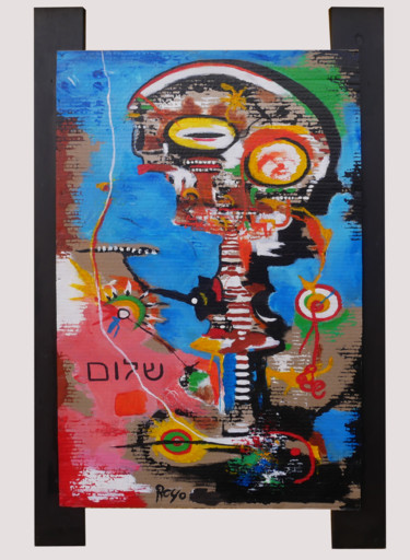 Sculpture titled "SHALOM" by Jean Jacques Royo, Original Artwork, Wood Mounted on Wood Panel