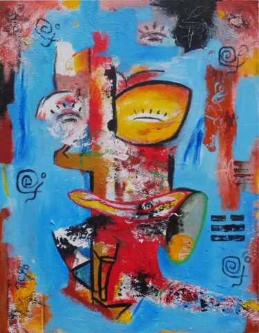 Картина под названием "Touei" - Jean Jacques Royo, Подлинное произведение искусства, Акрил Установлен на Деревянная рама для…