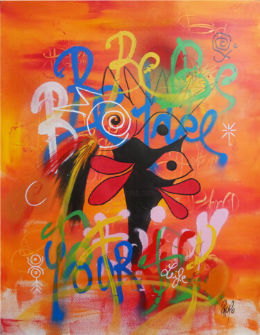 Schilderij getiteld "BE FREE and ENJOY y…" door Jean Jacques Royo, Origineel Kunstwerk, Acryl