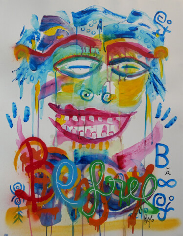 Картина под названием "BE FREE jusqu'à l'i…" - Jean Jacques Royo, Подлинное произведение искусства, Акрил