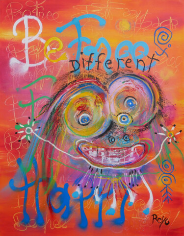 Painting titled "BE DIFFERENT" by Jean Jacques Royo, Original Artwork, Acrylic