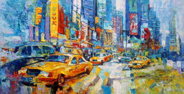 Painting titled "80x160cm Manhattan…" by Royo Liu, Original Artwork, Oil