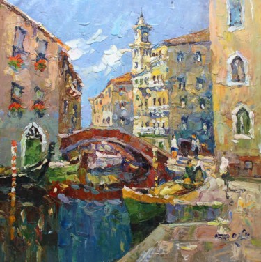 Painting titled "60x60cm Venice" by Royo Liu, Original Artwork, Oil