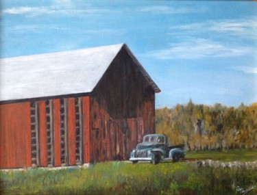 Painting titled "Tobacco Shed in Sou…" by Roy Wrenn, Original Artwork, Acrylic