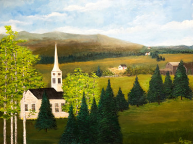 Painting titled "Mountain View" by Roy Wrenn, Original Artwork, Acrylic