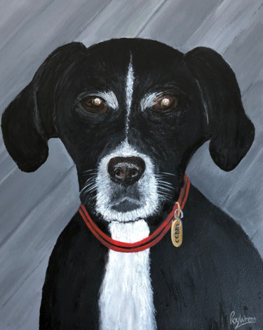 Painting titled "Cody, the Wonderdog" by Roy Wrenn, Original Artwork, Acrylic