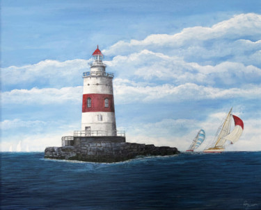 Painting titled "Latimers Reef Light…" by Roy Wrenn, Original Artwork, Acrylic