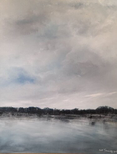 Painting titled "Ciel de Loire" by Roz Tynevez, Original Artwork, Oil