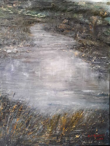Peinture intitulée "Ouvrir le Rien" par Roz Tynevez, Œuvre d'art originale, Huile