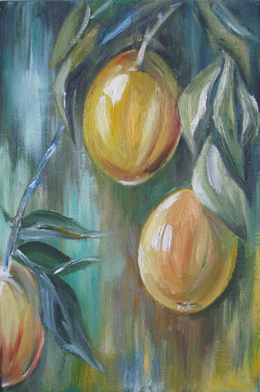 Malerei mit dem Titel "Fruits" von Roza Bronnikova, Original-Kunstwerk, Öl Auf Keilrahmen aus Holz montiert