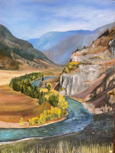 Peinture intitulée "Autumn Altai" par Rozalia Shepeleva, Œuvre d'art originale, Huile