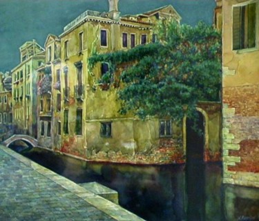 Картина под названием "Venice, old house n…" - William Rozenson, Подлинное произведение искусства