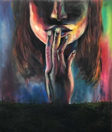 Painting titled "Pain" by Rozida And Dilawar, Original Artwork, Oil