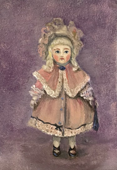 Painting titled "Doll #1" by Marina Deryagina, Original Artwork, Oil