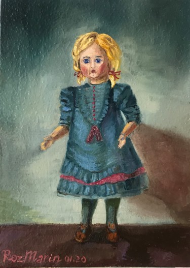 Painting titled "Doll #2" by Marina Deryagina, Original Artwork, Oil