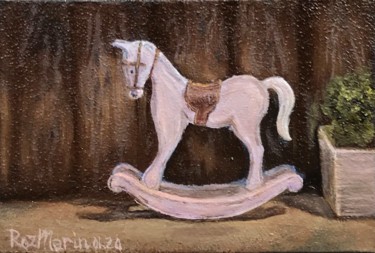 Картина под названием "rocking-horse #1" - Marina Deryagina, Подлинное произведение искусства, Масло