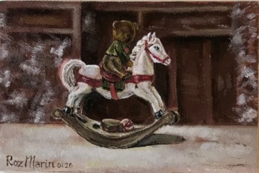 Painting titled "rocking-horse #5" by Marina Deryagina, Original Artwork, Oil